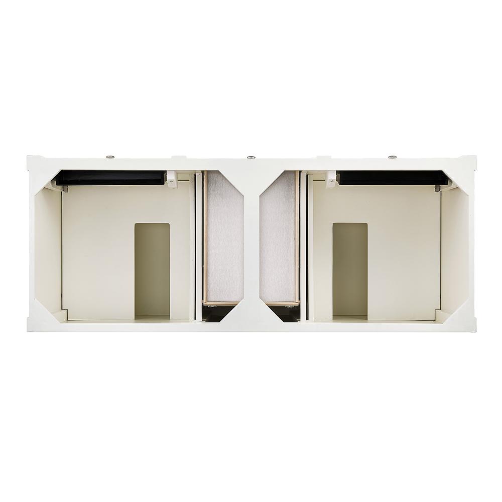 Brittany 60" Double Vanity Cabinet, Bright White Vanity. Picture 2