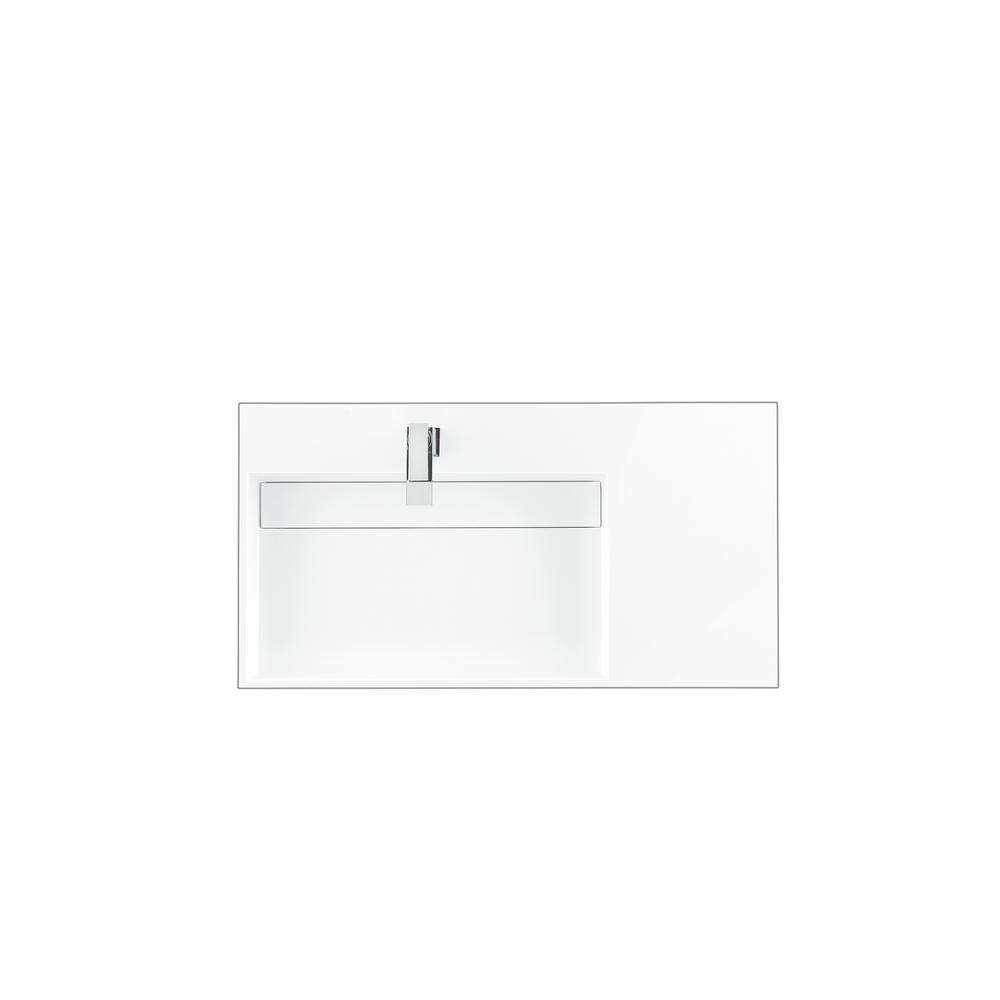 36" Single Top, Composite Stone, Glossy White Finish. Picture 1
