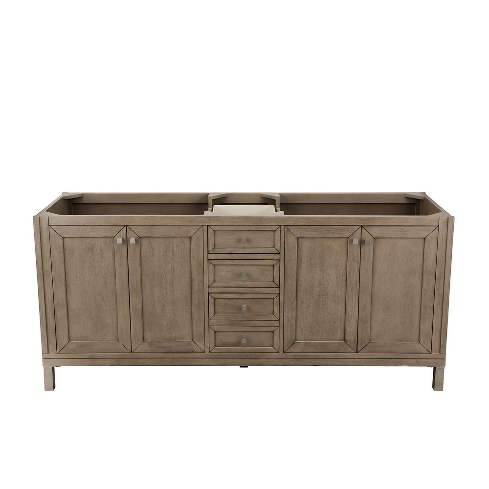 Chicago 72" Double Vanity Whitewashed Walnut. Picture 1
