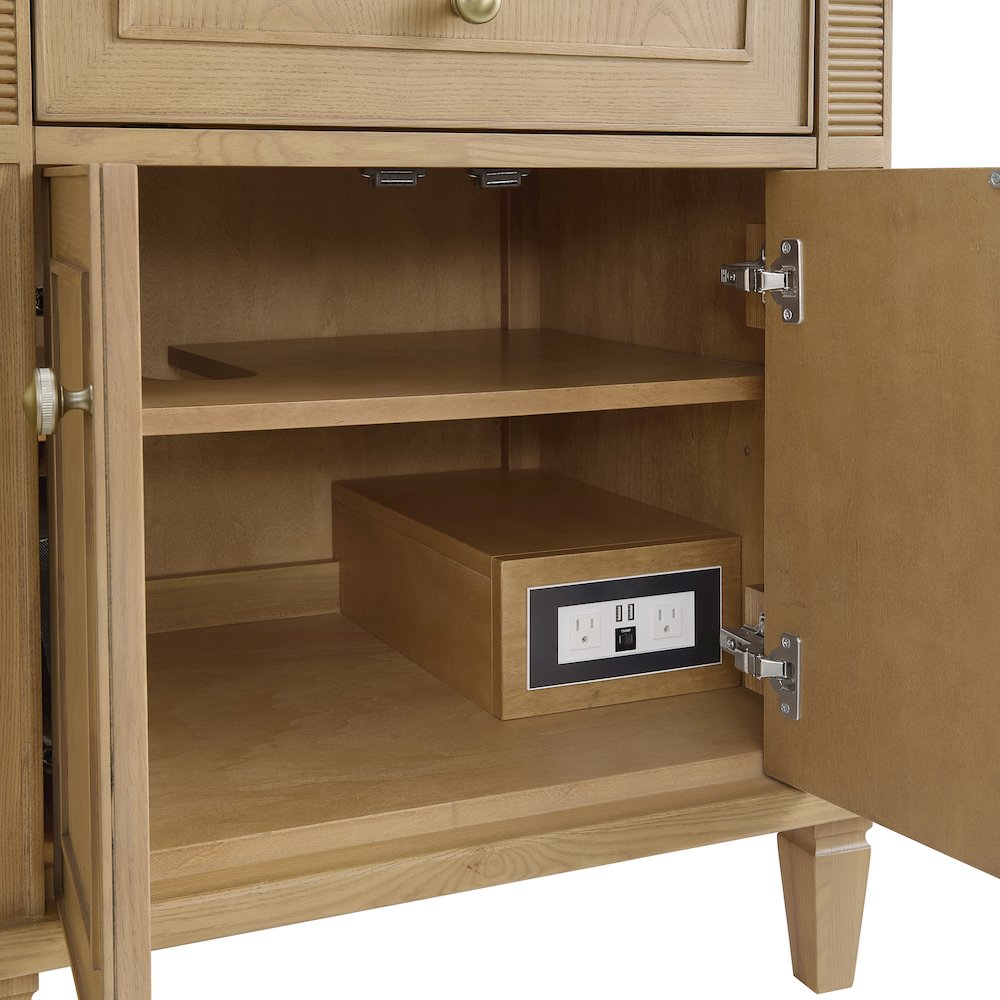 72" Double Vanity, Light Natural Oak w/ 3 CM Ethereal Noctis Quartz Top. Picture 11
