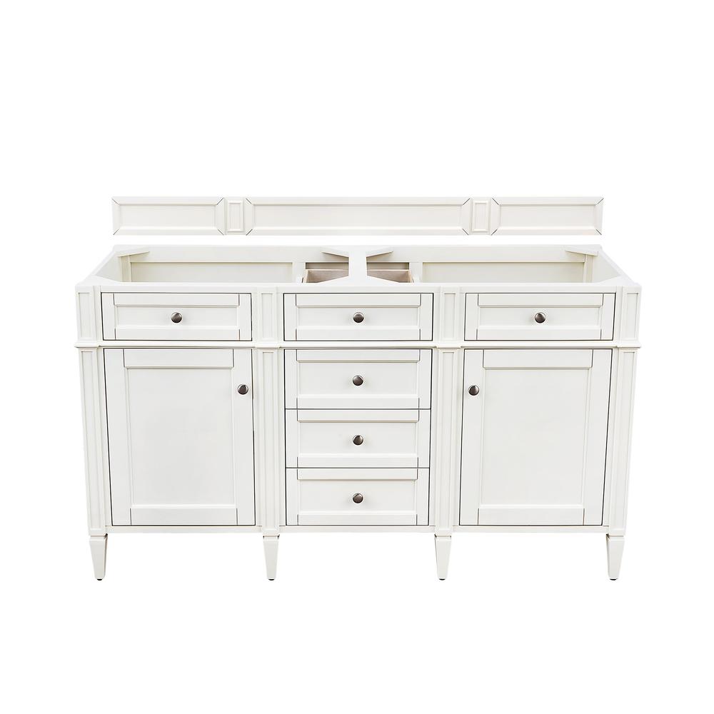 Brittany 60" Double Vanity Cabinet, Bright White Vanity. Picture 1