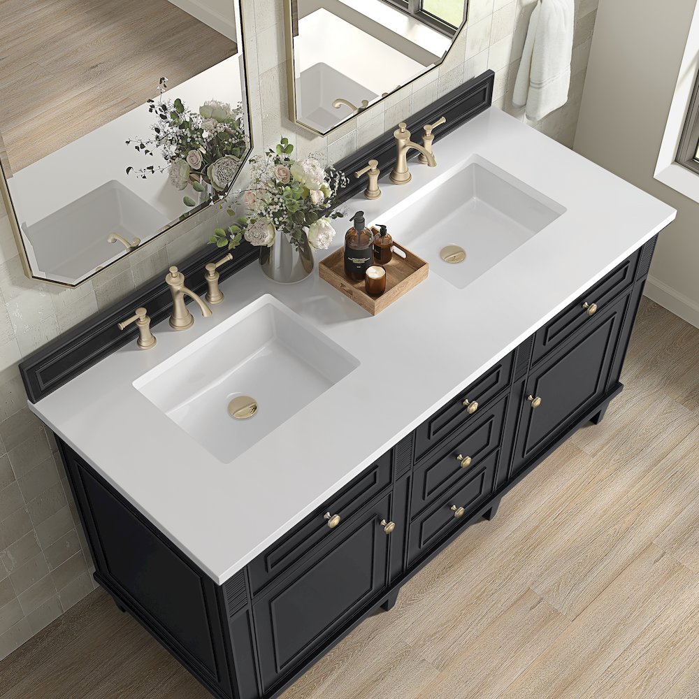 60" Double Vanity, Black Onyx. Picture 7