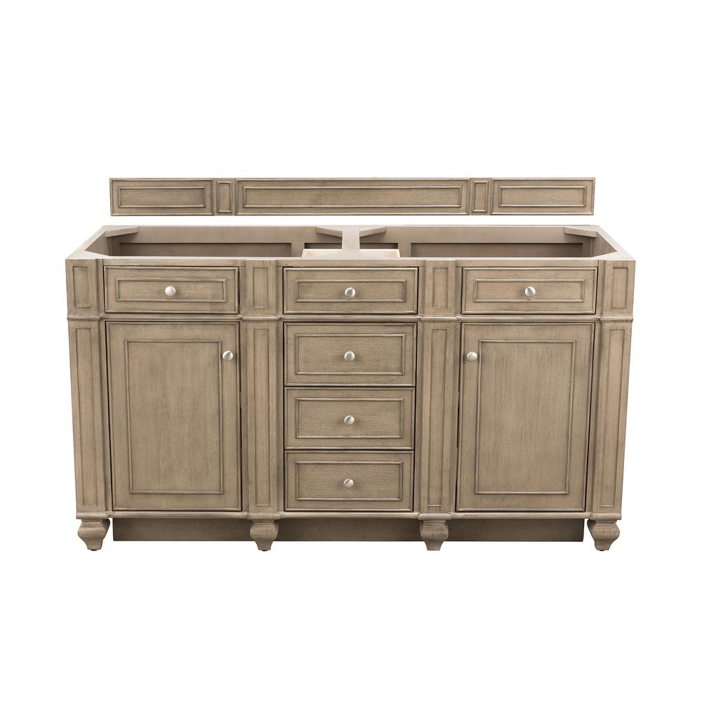 Bristol 60" Double Vanity Whitewashed Walnut. Picture 1