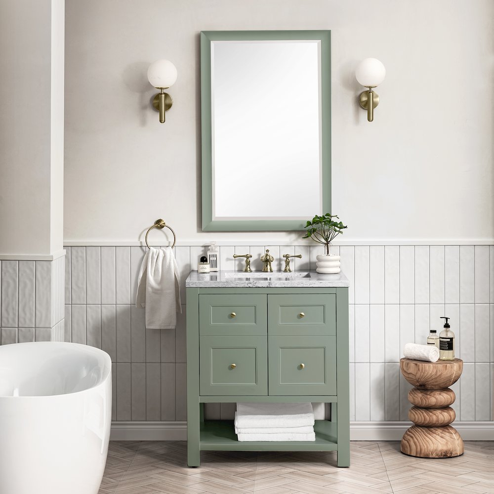 30" Single Vanity Cabinet, Smokey Celadon. Picture 2