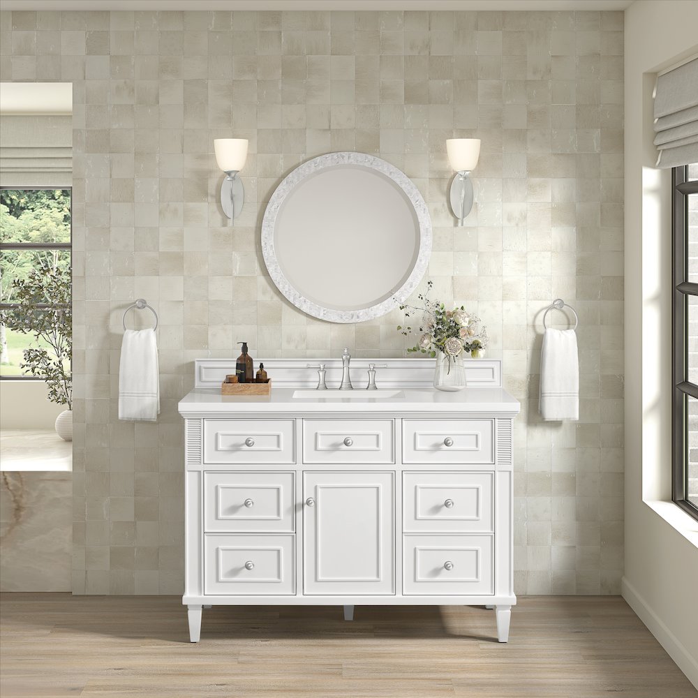 48" Single Vanity, Bright White. Picture 3