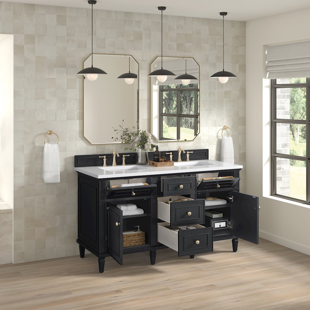 60" Double Vanity, Black Onyx. Picture 5