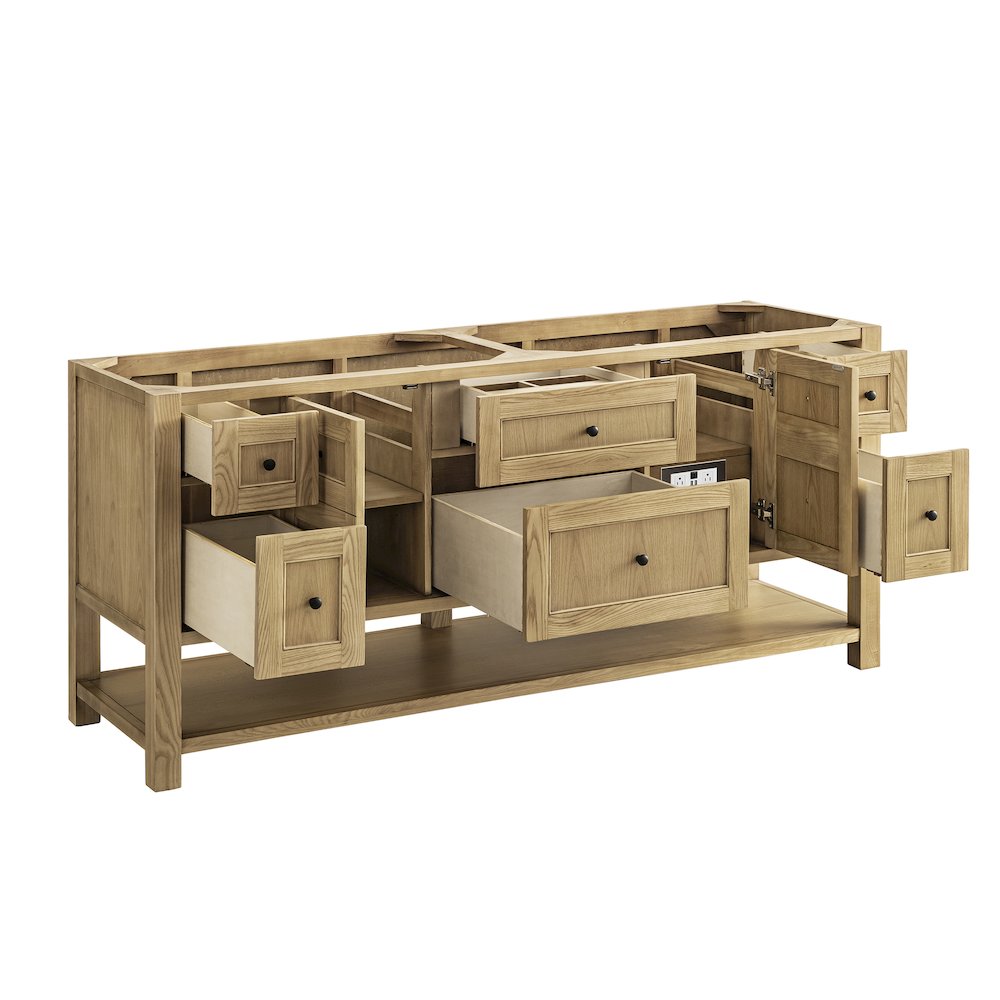 72" Double Vanity Base Only, Light Natural Oak. Picture 5