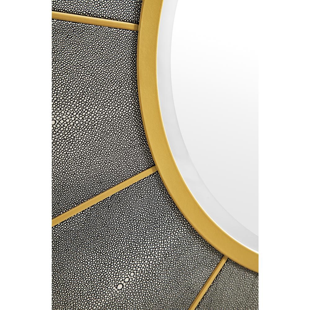 Compass 35.5" Mirror, Crimson Gold and Shagreen Platinum. Picture 6