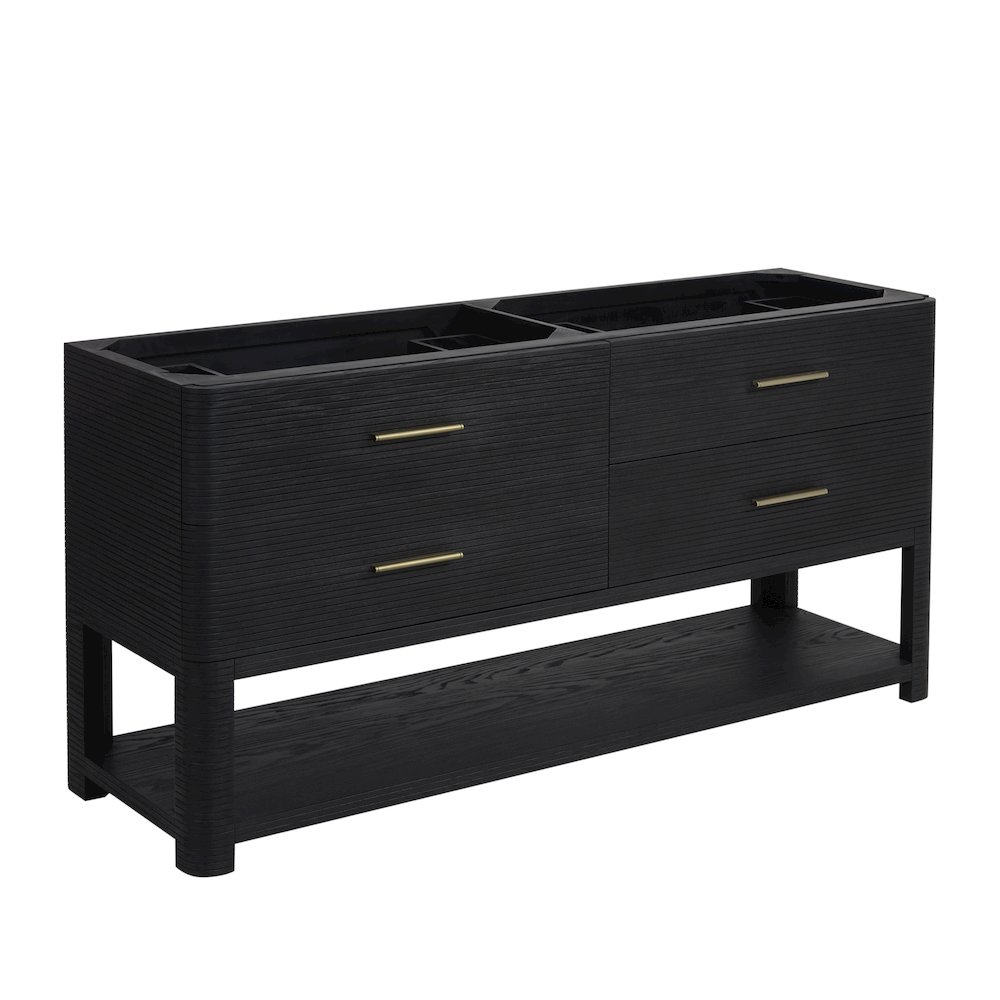 72" Double Vanity, Carbon Oak. Picture 1
