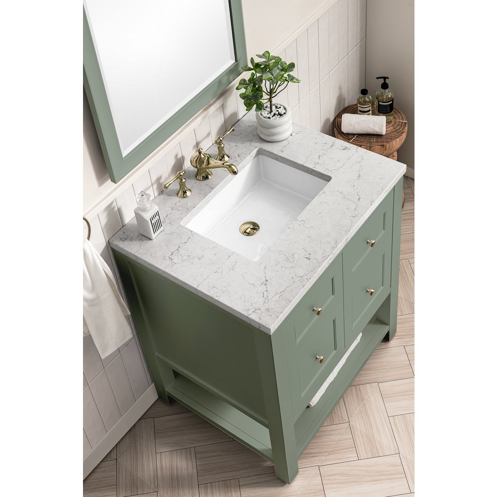 30" Single Vanity Cabinet, Smokey Celadon. Picture 5