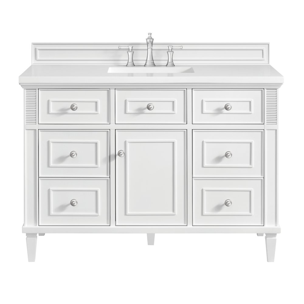 48" Single Vanity, Bright White. Picture 1