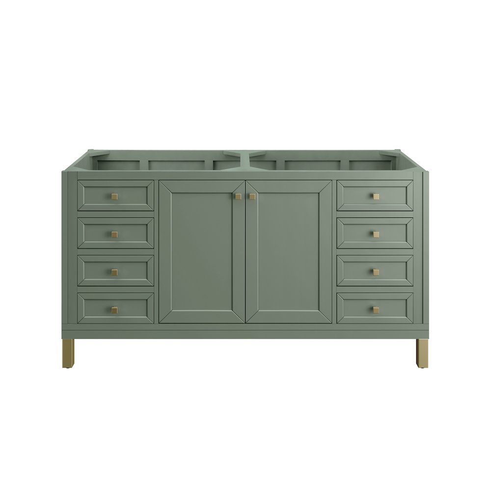 60" Double Vanity Cabinet, Smokey Celadon. Picture 1
