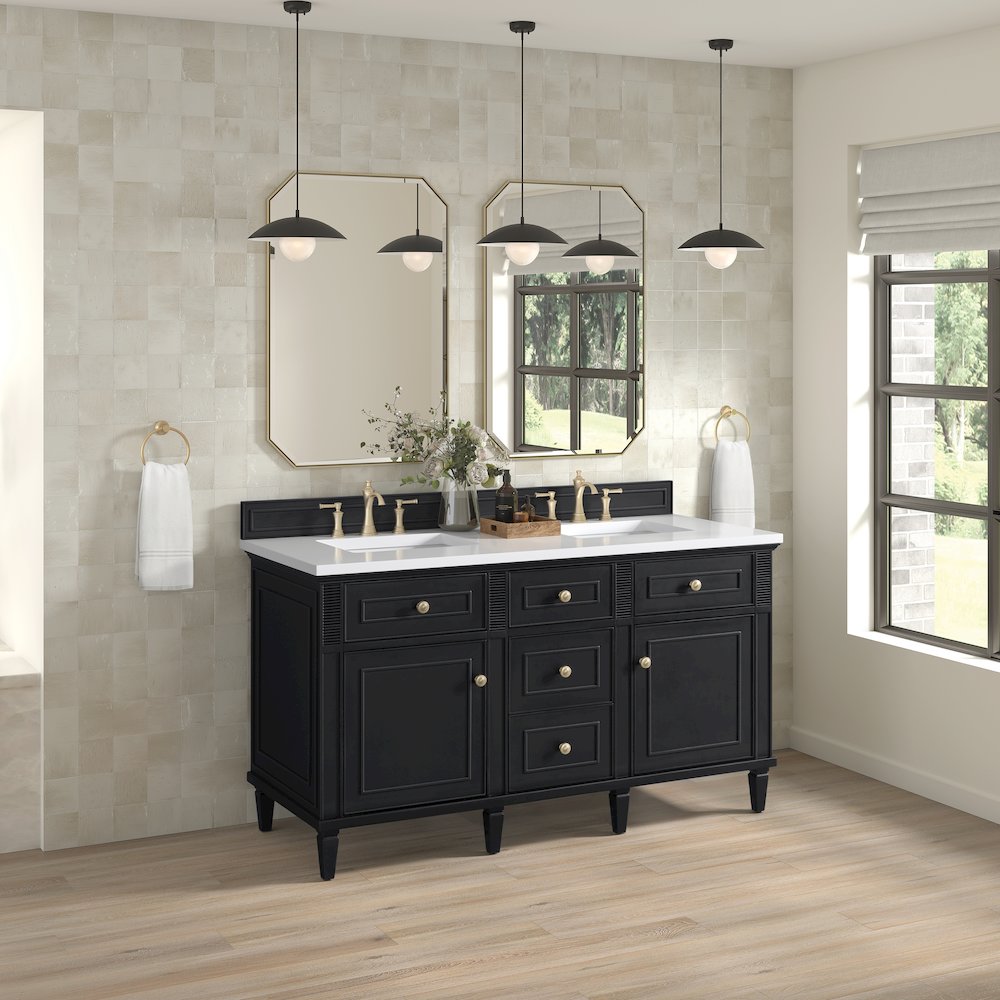 60" Double Vanity, Black Onyx. Picture 4