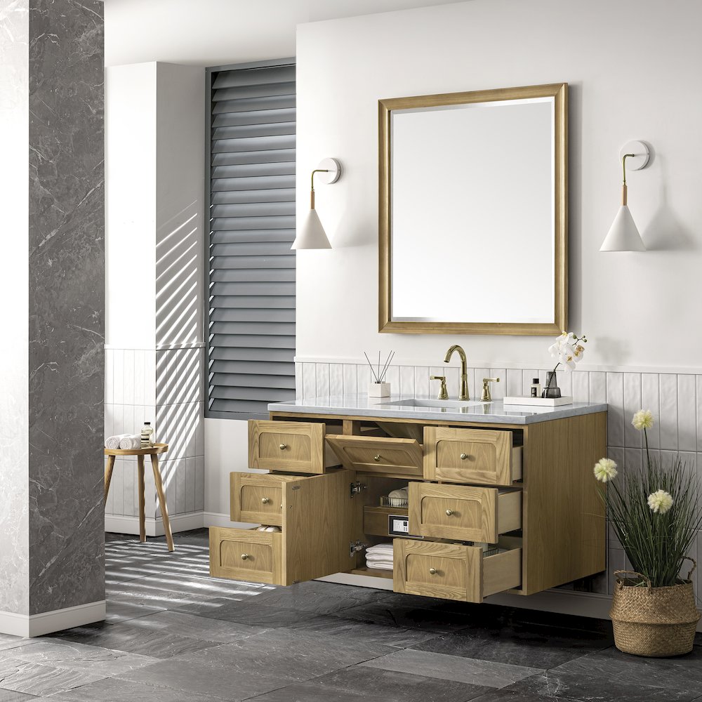 48" Single Vanity Cabinet, Light Natural Oak. Picture 6