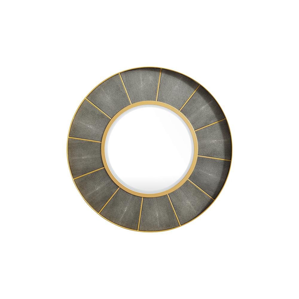 Compass 35.5" Mirror, Crimson Gold and Shagreen Platinum. Picture 1