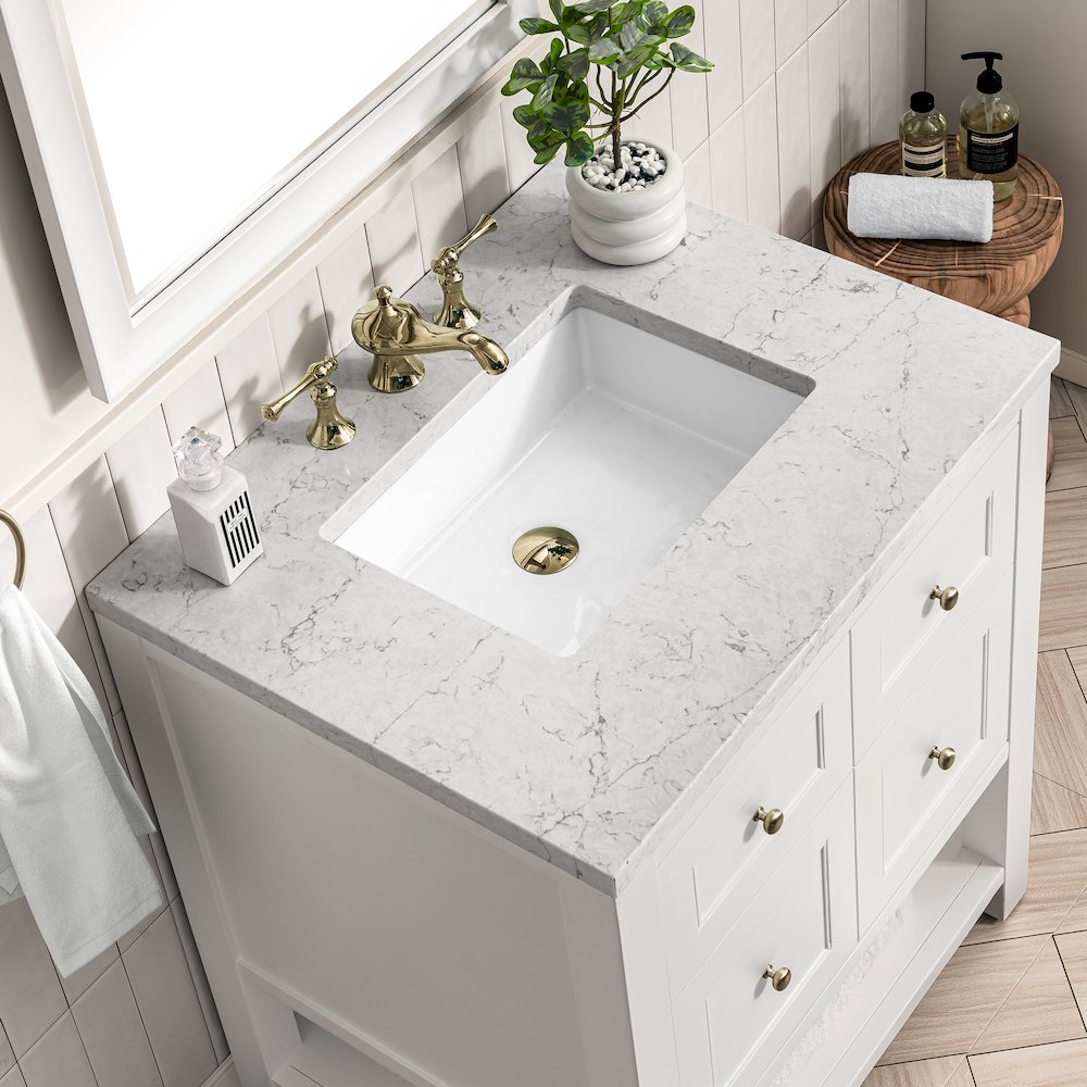 30" Single Vanity Cabinet, Bright White. Picture 3