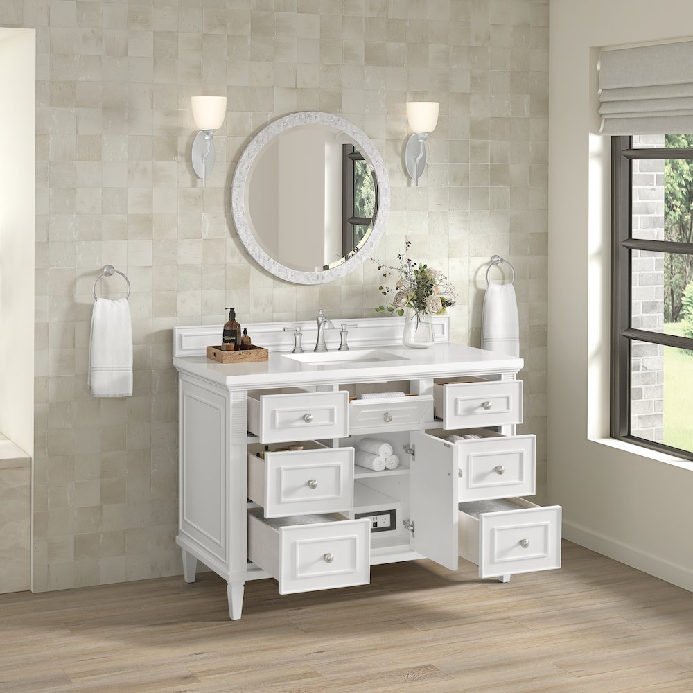 48" Single Vanity, Bright White. Picture 5