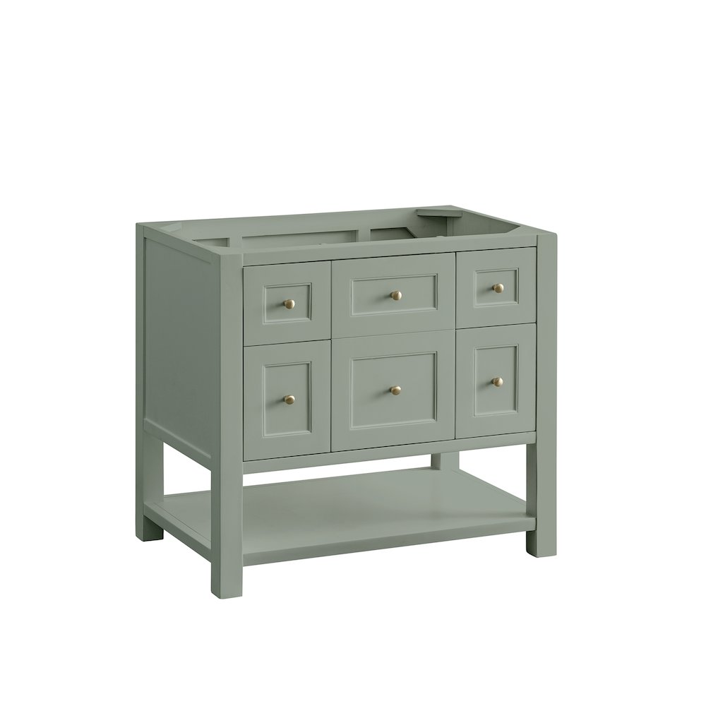 36" Single Vanity Cabinet, Smokey Celadon. Picture 1