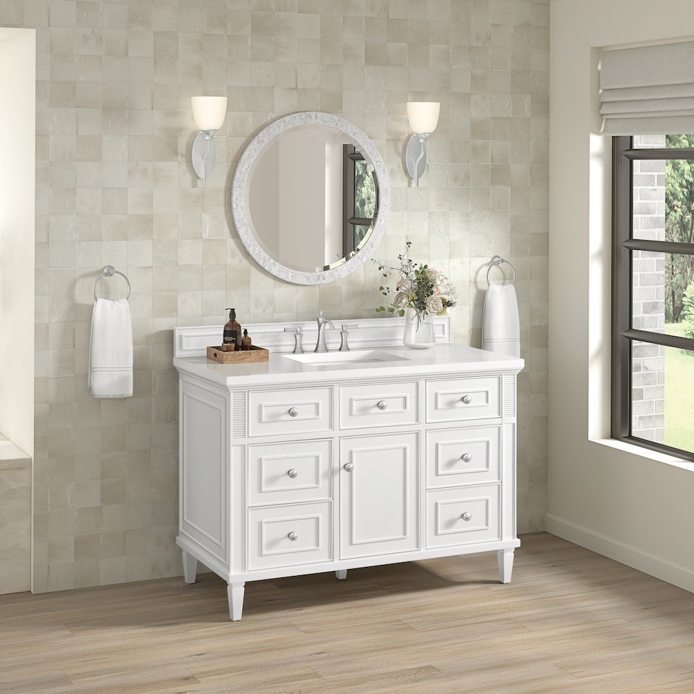 48" Single Vanity, Bright White. Picture 4