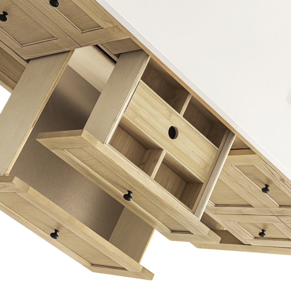 72" Double Vanity Base Only, Light Natural Oak. Picture 9