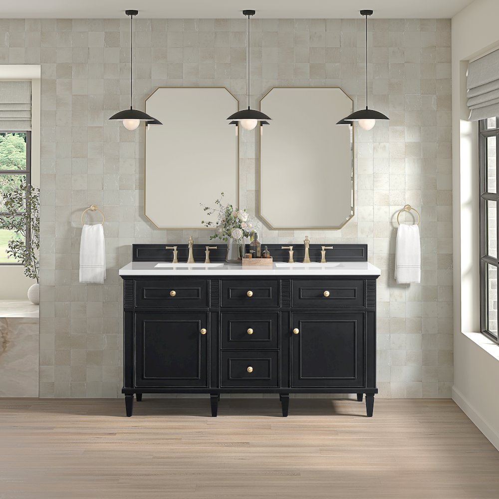 60" Double Vanity, Black Onyx. Picture 3