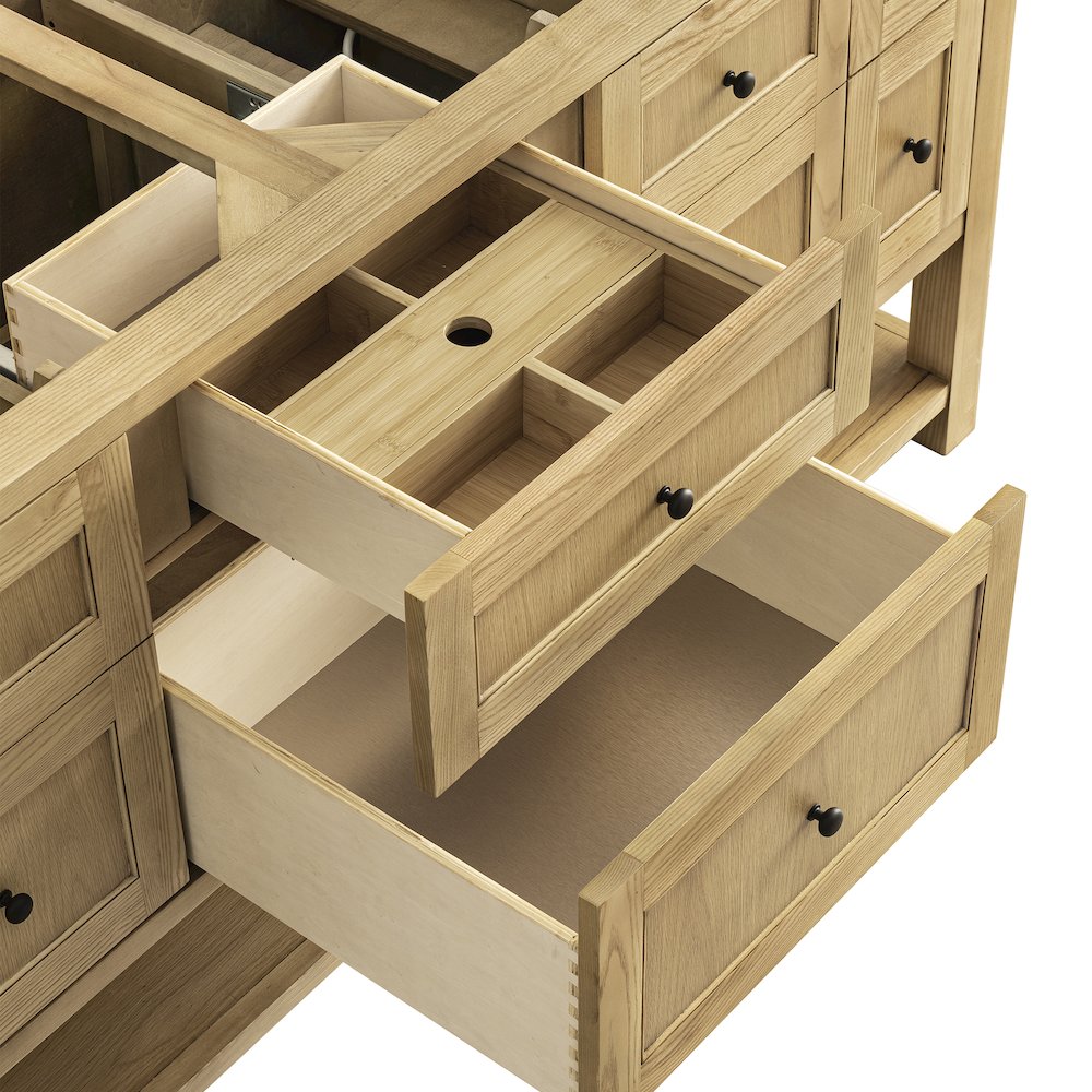 72" Double Vanity Base Only, Light Natural Oak. Picture 10
