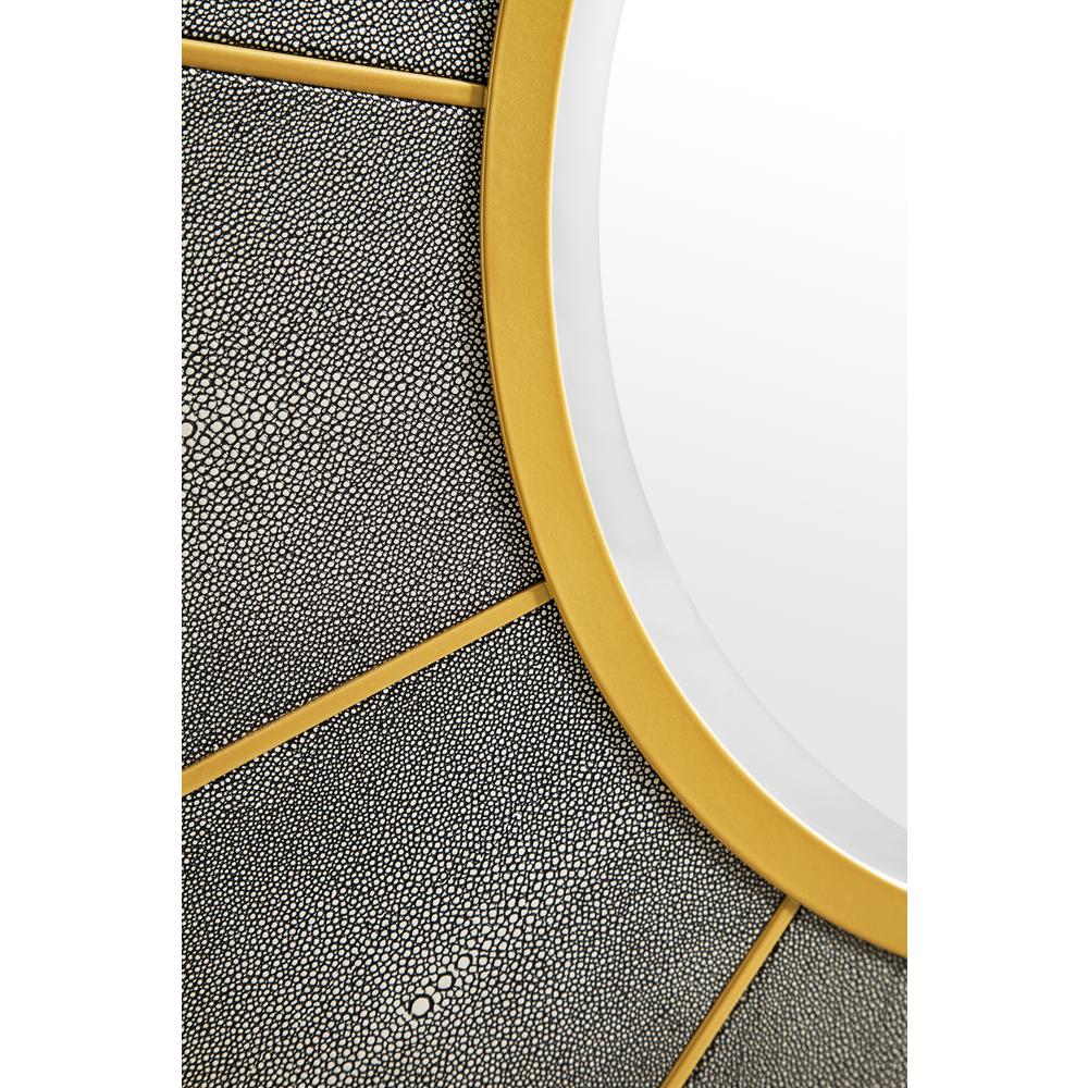 Compass 35.5" Mirror, Crimson Gold and Shagreen Platinum. Picture 7