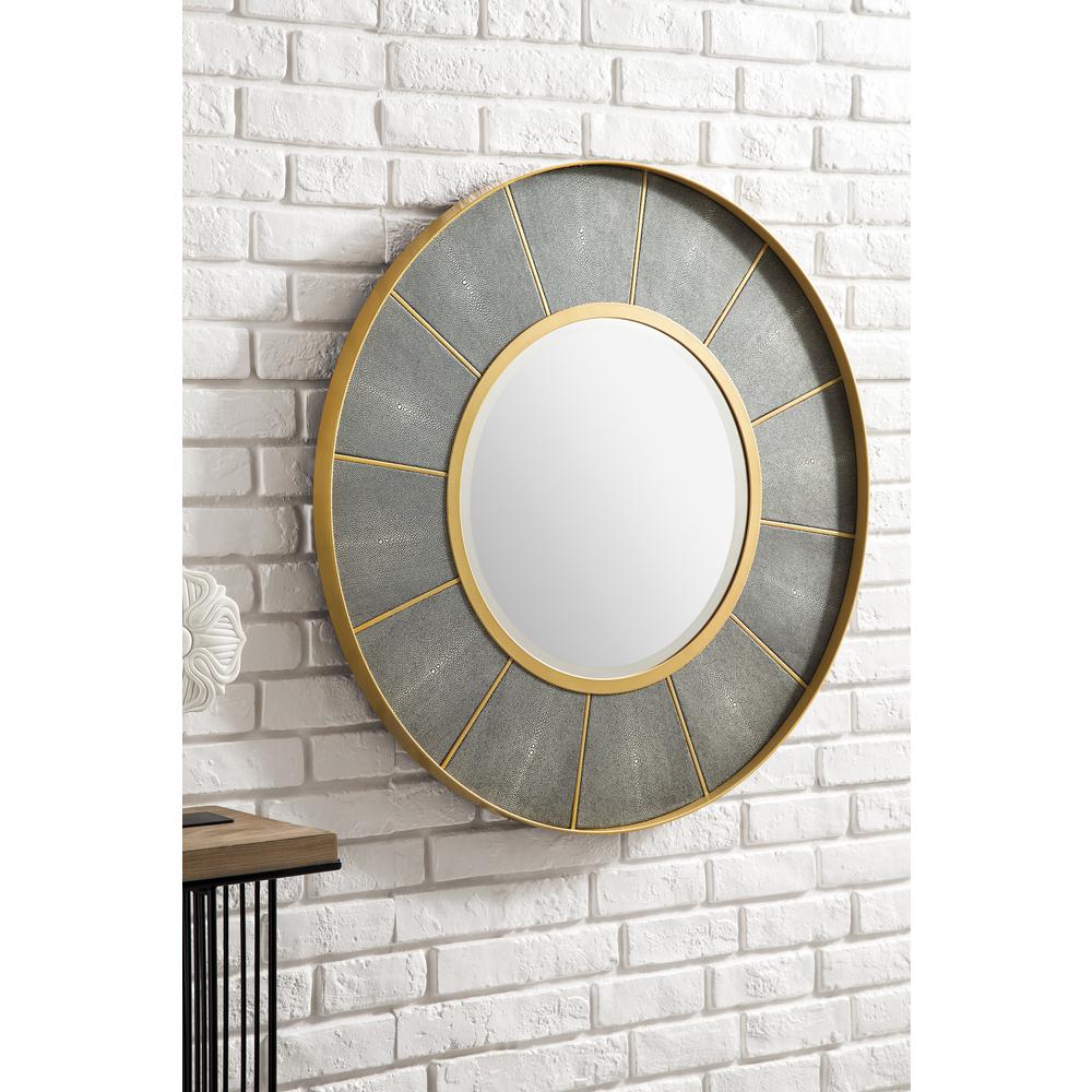 Compass 35.5" Mirror, Crimson Gold and Shagreen Platinum. Picture 4