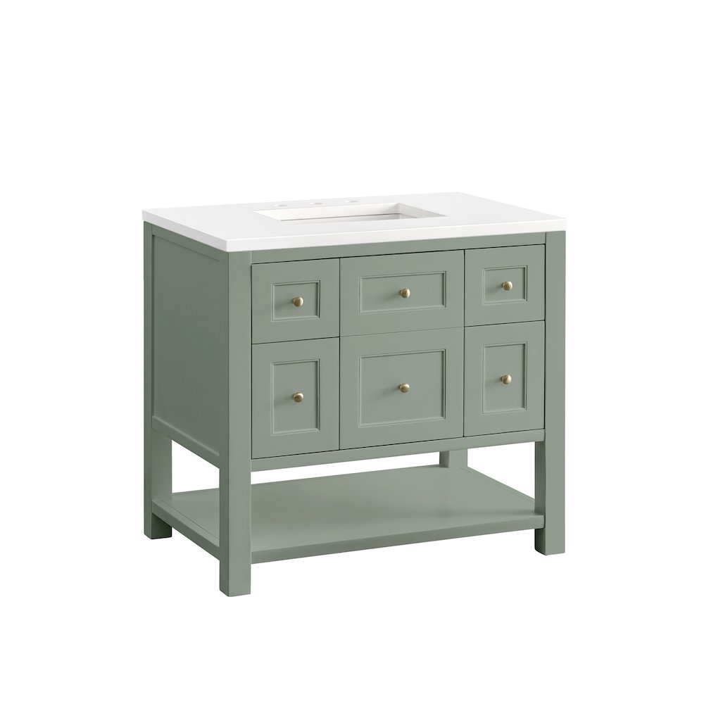 36" Single Vanity Cabinet, Smokey Celadon. Picture 7