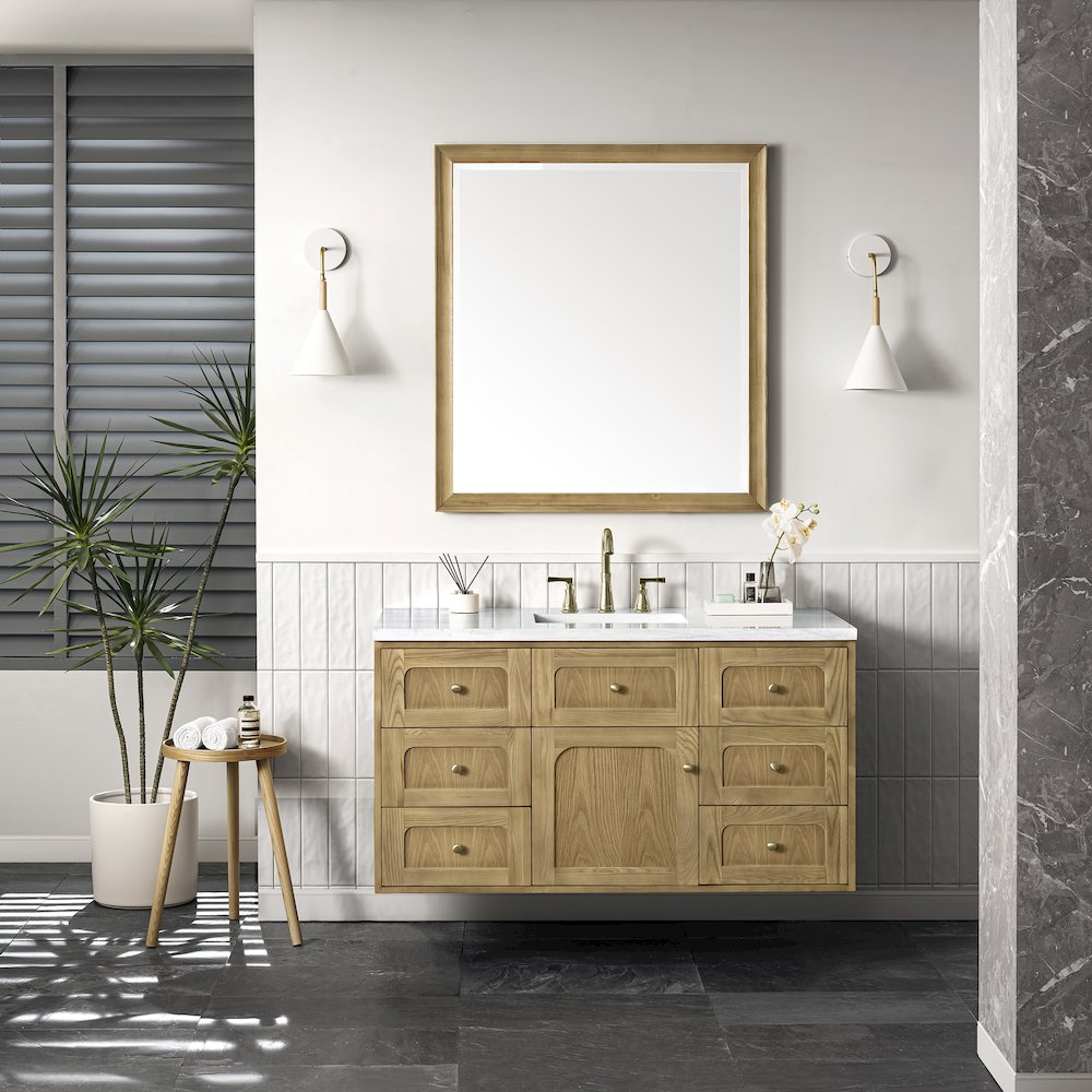 48" Single Vanity Cabinet, Light Natural Oak. Picture 4
