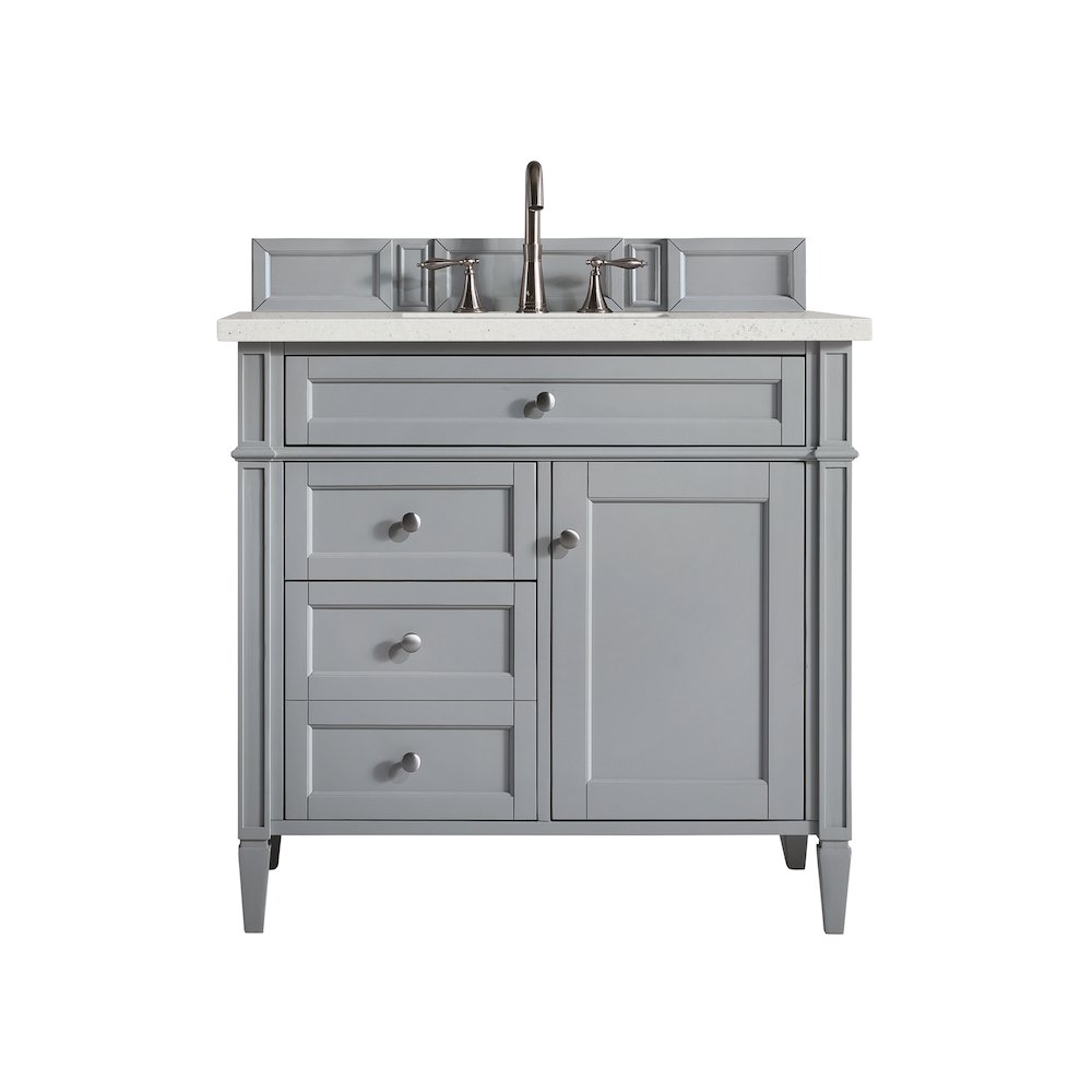 36" Single Vanity, Urban Gray w/ 3 CM Lime Delight Quartz Top. Picture 1