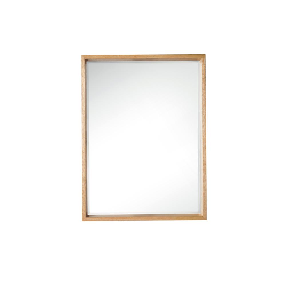 Milan 23.6" Rectangular Cube Mirror, Natural Ash. Picture 1