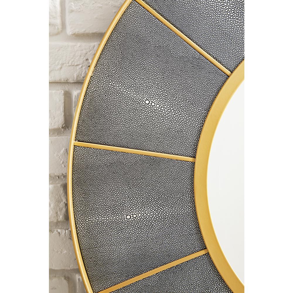 Compass 35.5" Mirror, Crimson Gold and Shagreen Platinum. Picture 8