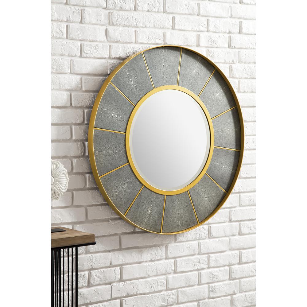 Compass 35.5" Mirror, Crimson Gold and Shagreen Platinum. Picture 5