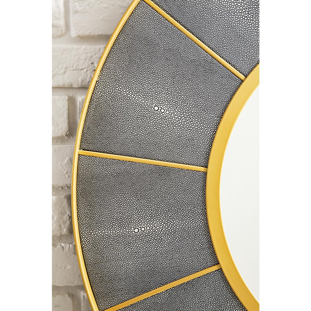 Compass 35.5" Mirror, Crimson Gold and Shagreen Platinum. Picture 9