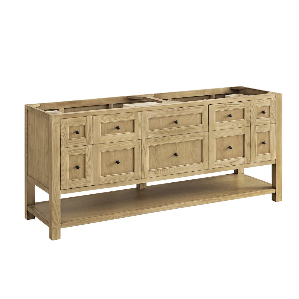 72" Double Vanity Base Only, Light Natural Oak. Picture 1