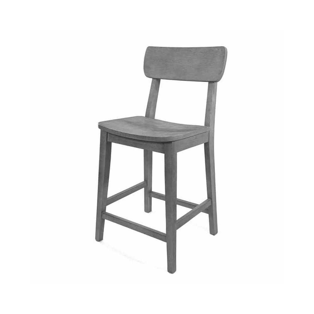 Torino Wood Counter Stool - Charcoal Grey. Picture 1