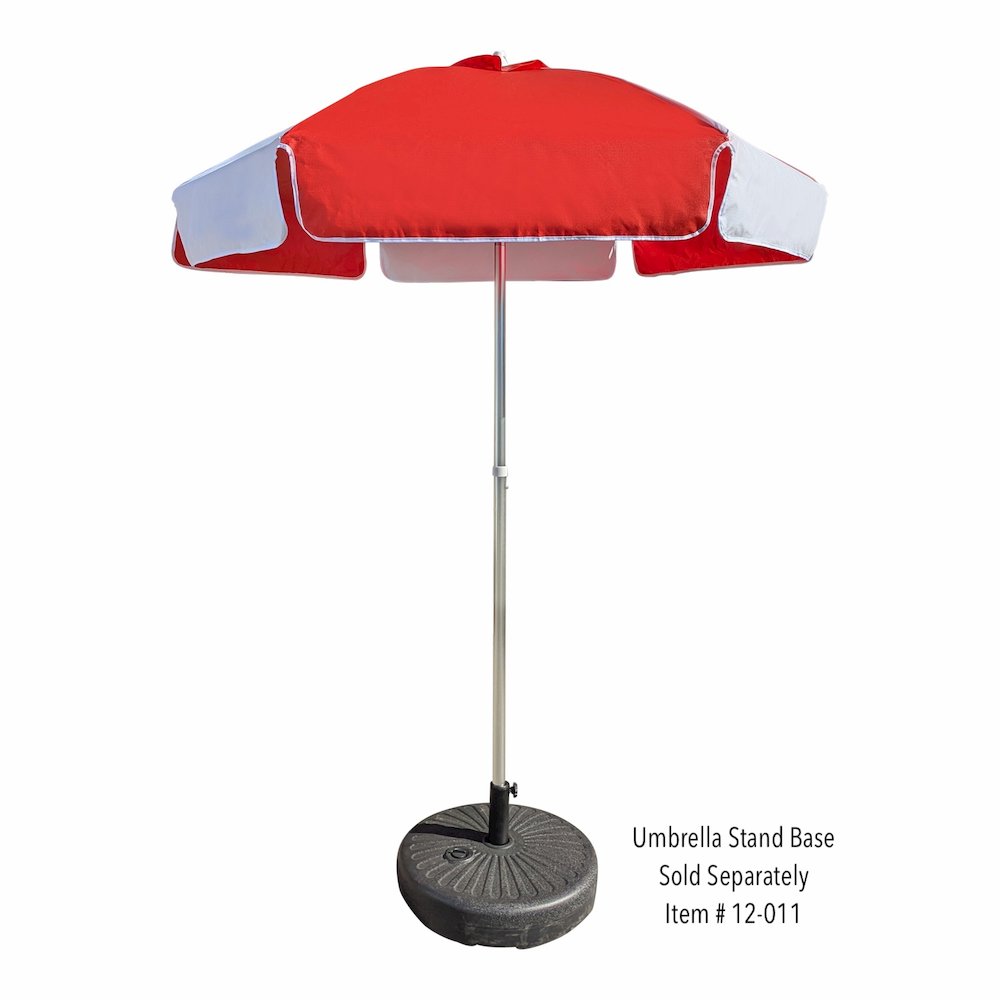 6' Viny Fabric Umbrella, Red / White. Picture 10