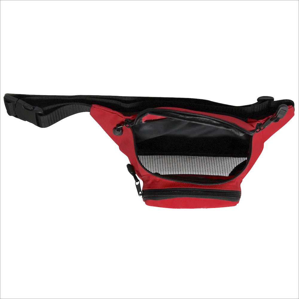 Hip Pack with Mesh Drain Bottom, No Logo, Red. Picture 2