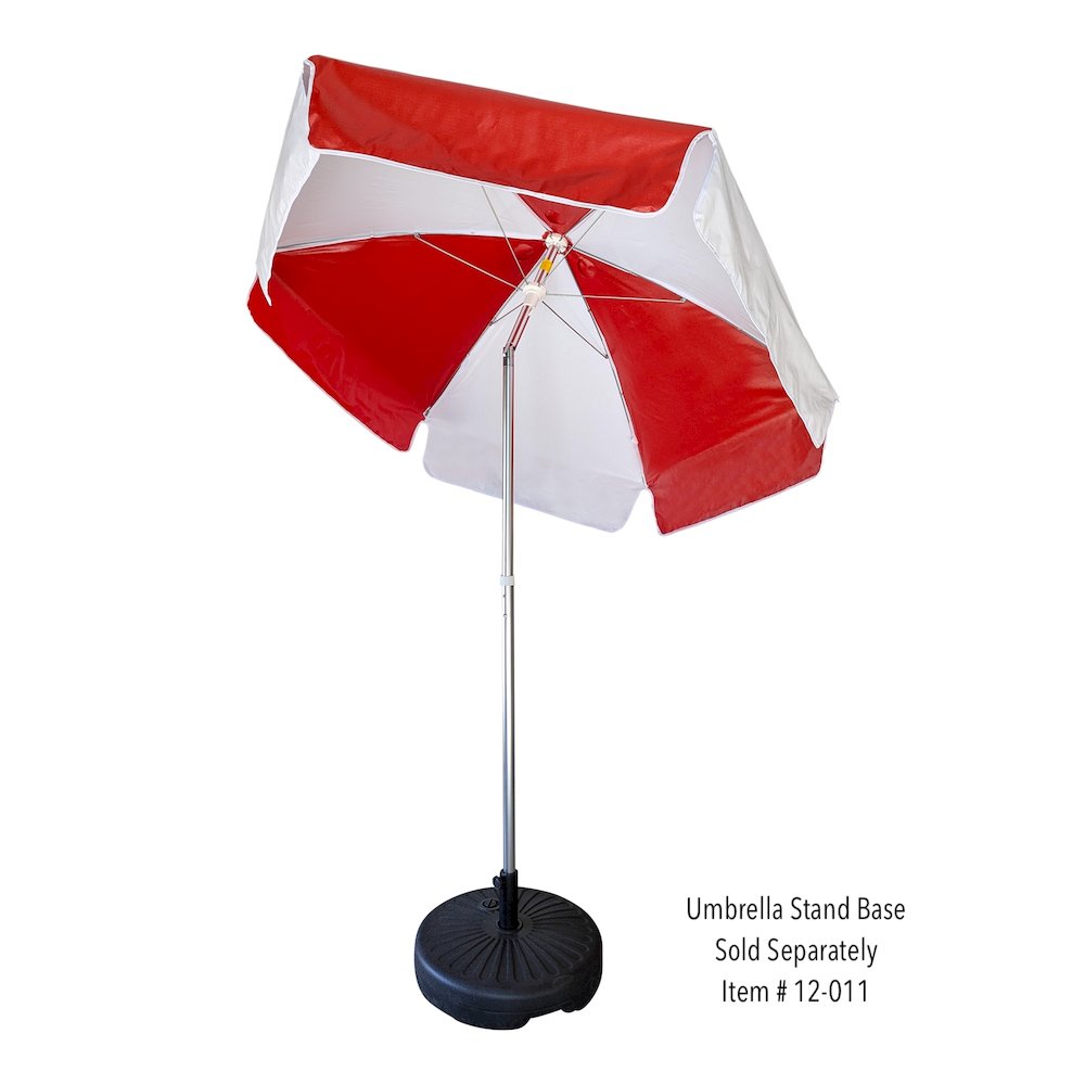 6' Viny Fabric Umbrella, Red / White. Picture 2