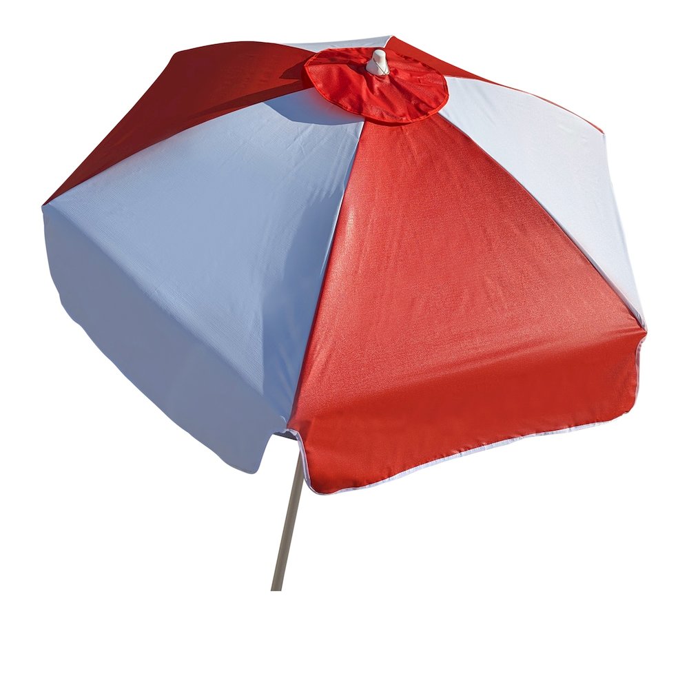 6' Viny Fabric Umbrella, Red / White. Picture 6