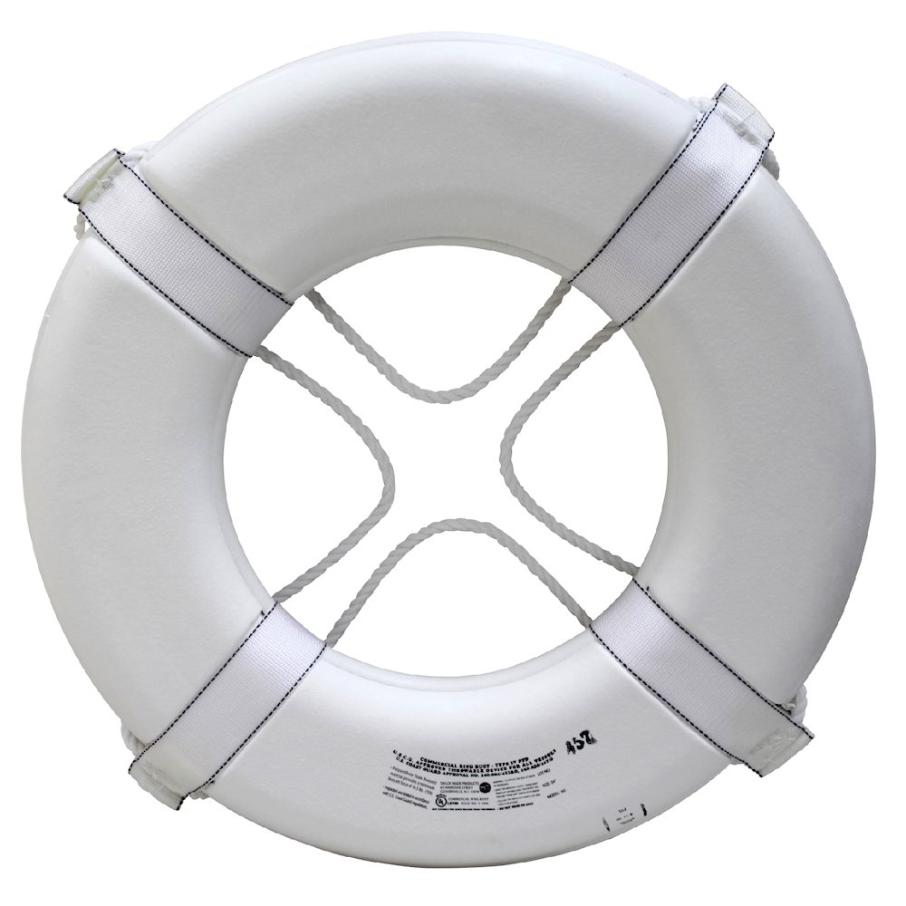 30" Ring Buoy, USGC Approved, White. Picture 1