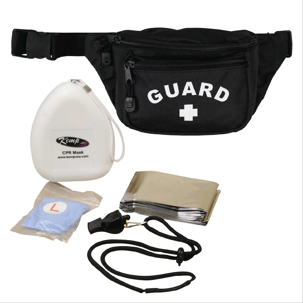 Hip Pack with Lifeguard Essentials Supply Pack, Black. Picture 1