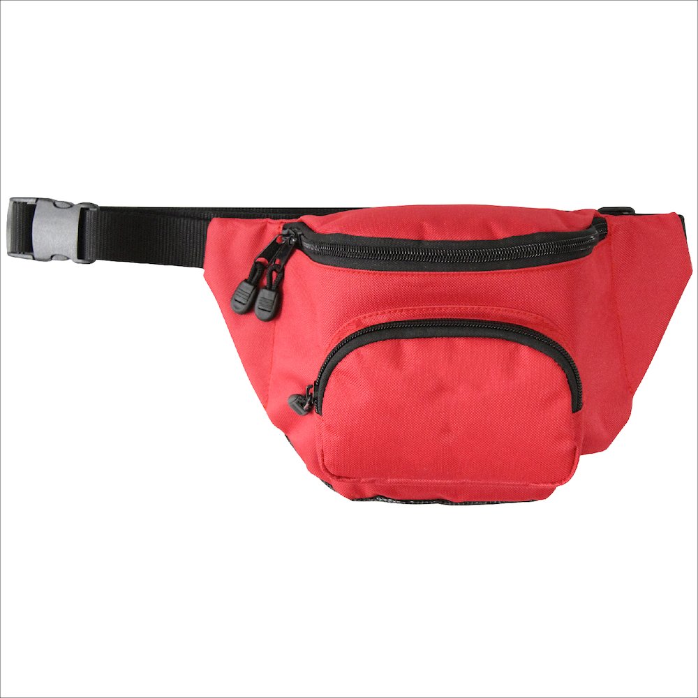 Hip Pack with Mesh Drain Bottom, No Logo, Red. Picture 1