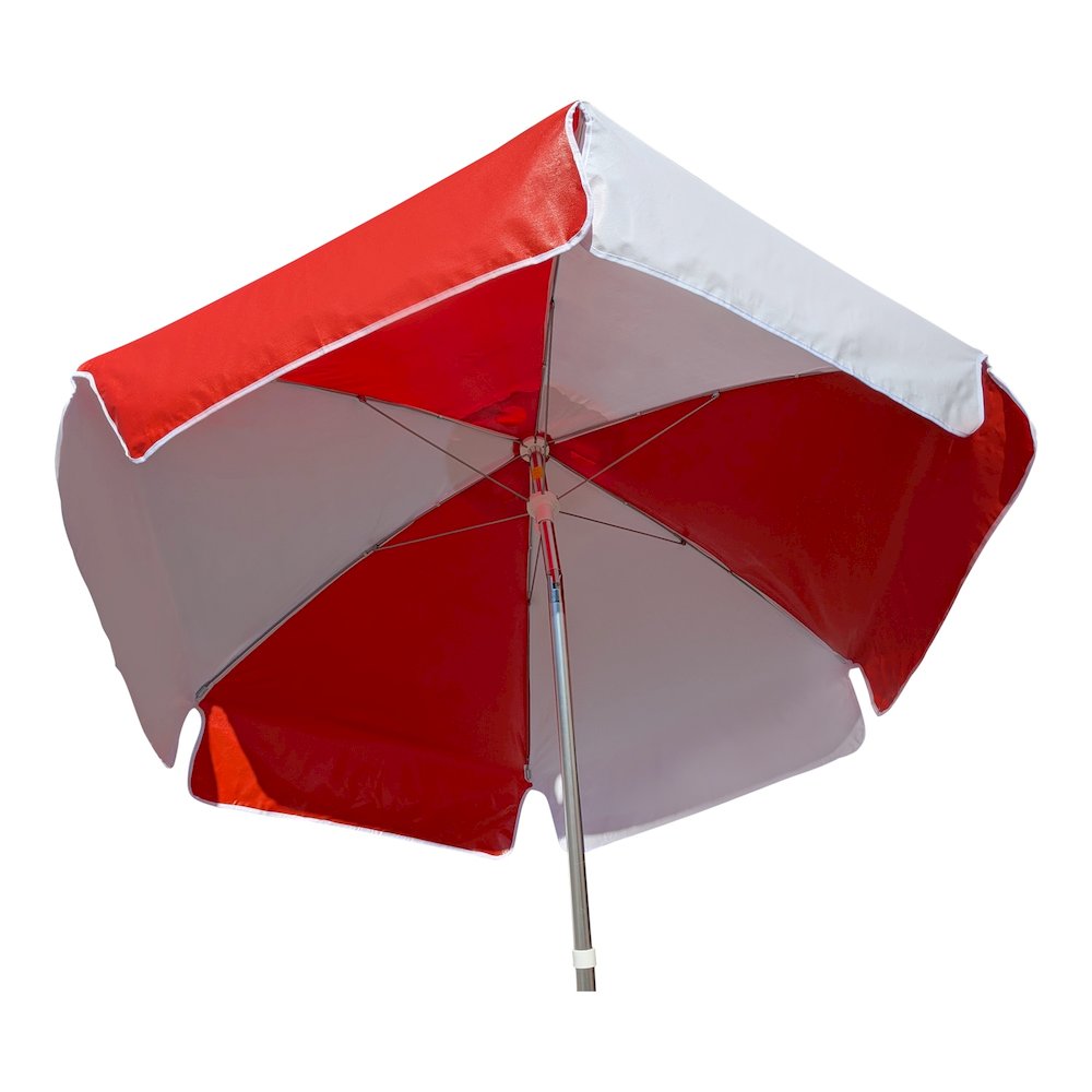 6' Viny Fabric Umbrella, Red / White. Picture 5