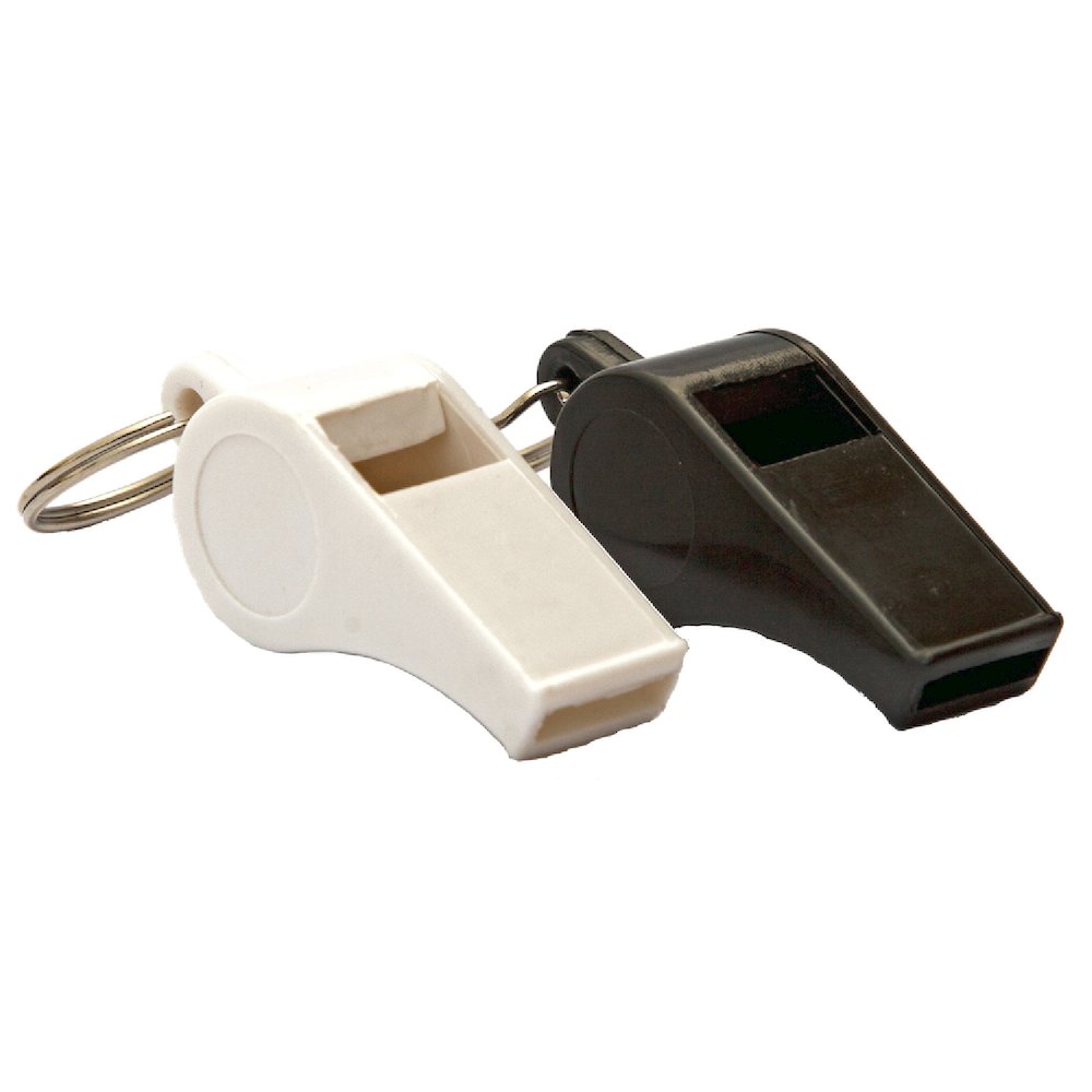 Plastic Pea Whistle, White. Picture 1