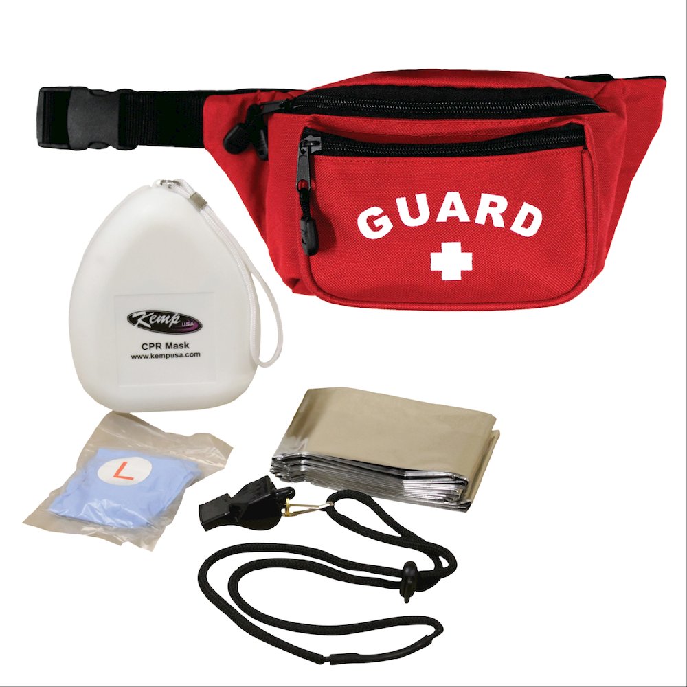 Hip Pack with Lifeguard Essentials Supply Pack, Red. Picture 1