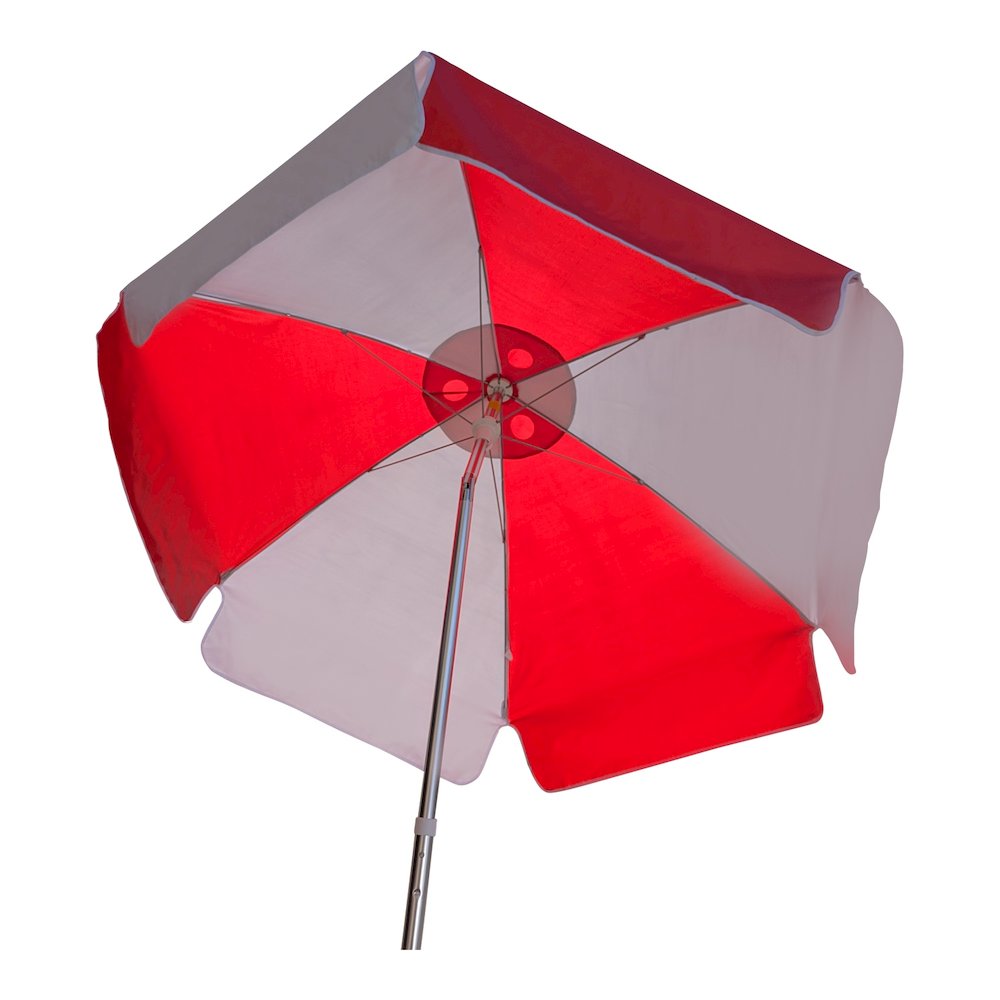 6' Viny Fabric Umbrella, Red / White. Picture 8