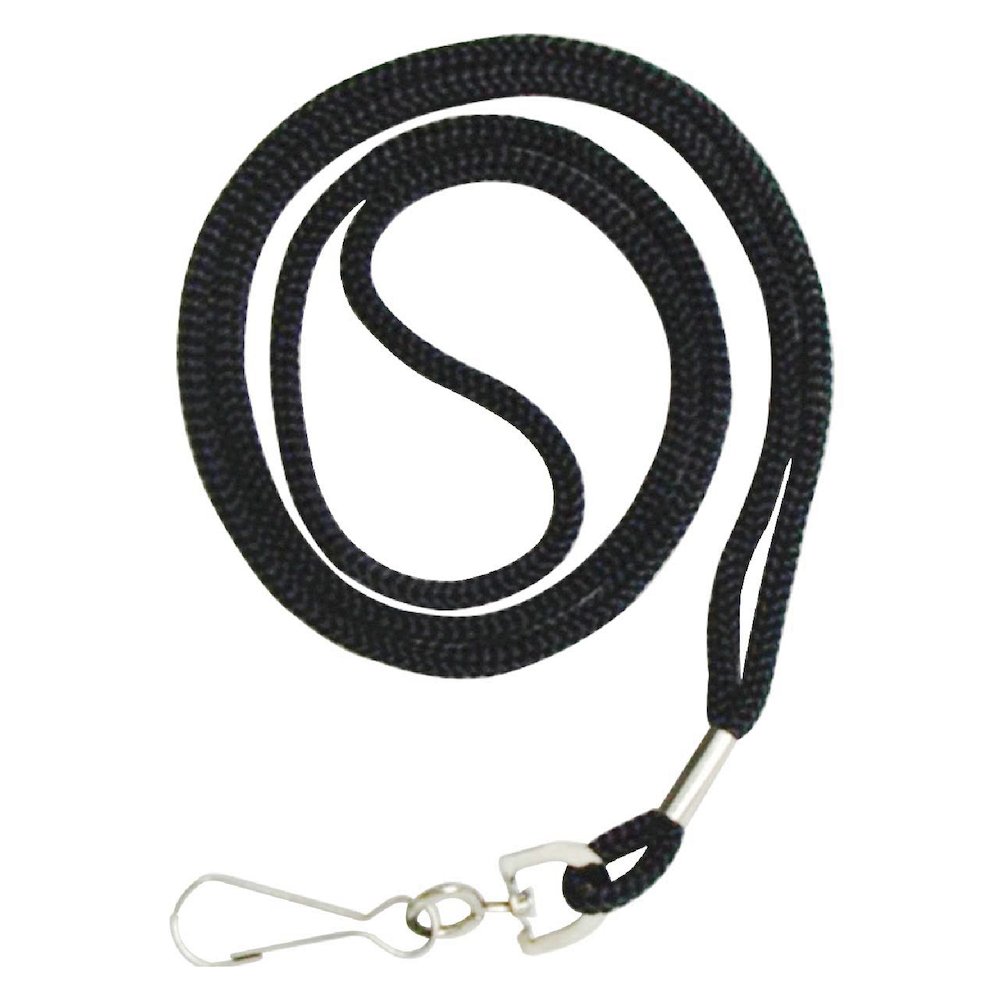 Economy Rope Lanyard, Black. Picture 2