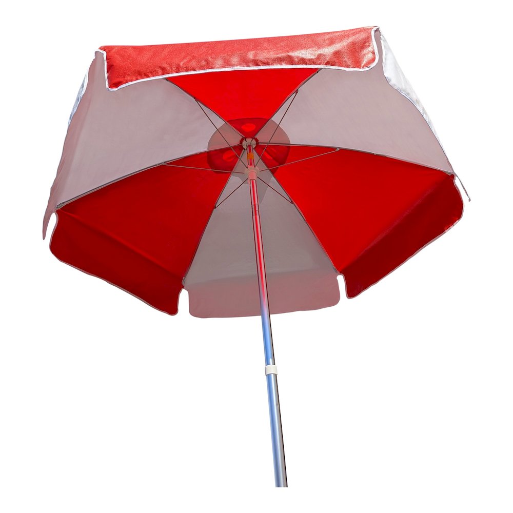 6' Viny Fabric Umbrella, Red / White. Picture 4